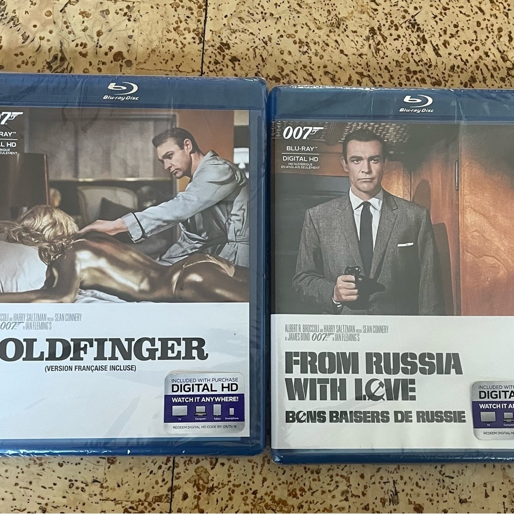 007 James Bond Goldfinger And From Russia with Love (Blu-ray Disc, 2015) NEW OOP